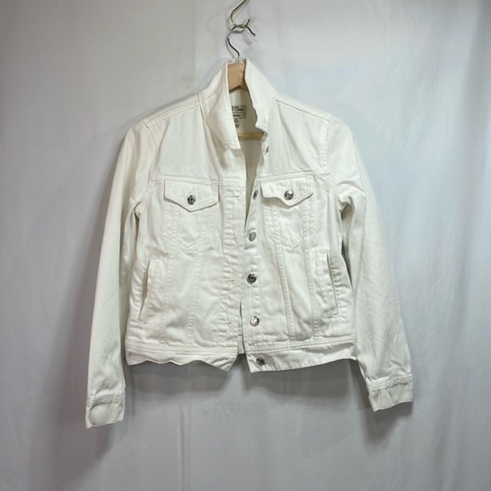 🦜 J.Crew, white denim, jean jacket